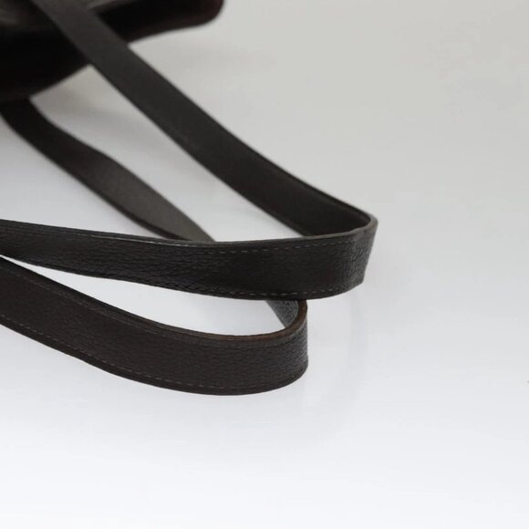 HERMES Kaba Chennai MM Hand Bag Canvas Leather Brown Silver Auth bs21951 - Picture 8 of 16